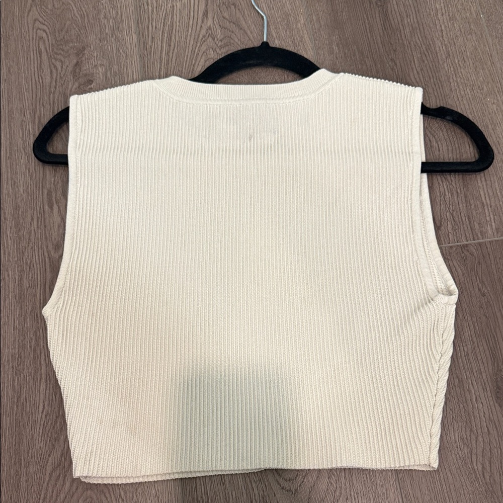 Babaton Off-White Ribbed Muscle Tee - Picture 2 of 2